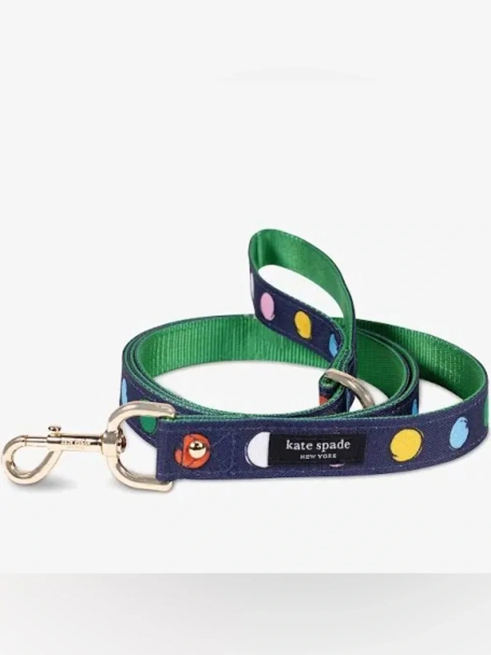 Kate Spade New York Polka Dot 72” Dog Leash M/L Designer Pet Leash NWT